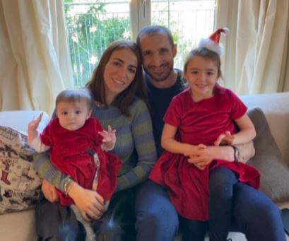 Nina Chiellini with her parents Giorgio Chiellini and Carolina Bonistalli and sibling.